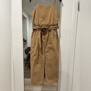 Zara Midi Length strappy dress with belt, pockets, Small size